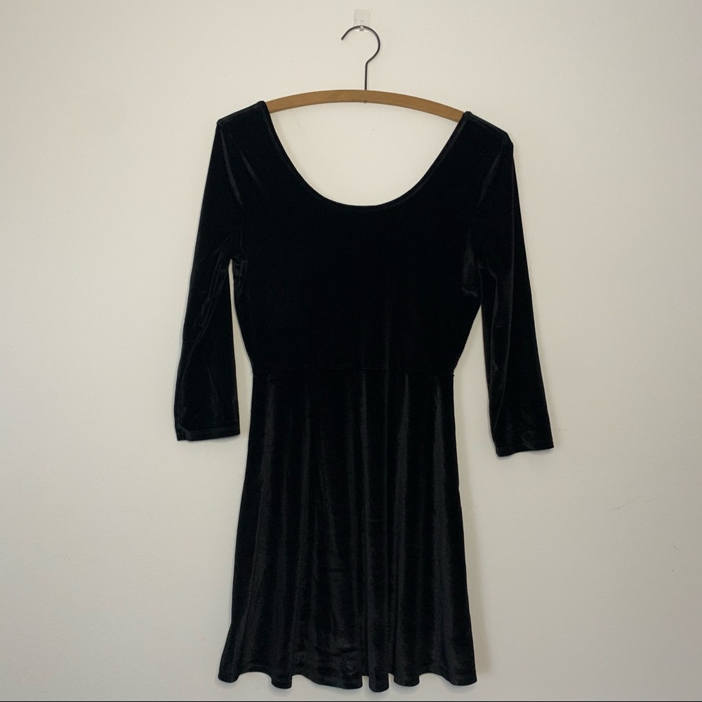 Black Velvet Want and Need Skater Dress